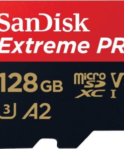 Extreme PRO microSDXC UHS-I hafıza kartı 128 GB + adaptör ve RescuePRO Deluxe (akıllı telefonlar, aksiyon kameraları veya dronlar, A2, Class 10, V30, U3, 200 MB/s aktarım için)