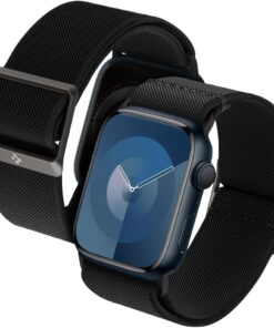 Apple Watch 42mm Seri 10 - 41mm Seri 9/8/7 - 40mm Seri SE2/SE/6/5/4 Kordon Kayış Band Lite Fit Black - AMP02290