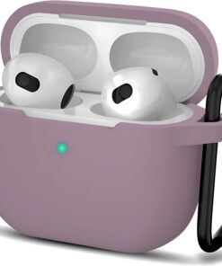 Airpods 3 ile Uyumlu Dışı Pürüzsüz Silikon İçi Kadife Cihazı Tam Saran ve Zamanla Bollaşma Yapmayan Silikon Kılıf (Gül Kurusu)