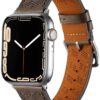 ​​​Apple İle Uyumlu Watch 42mm KRD-76 PU Deri Kordon Strap Kayış Kahverengi