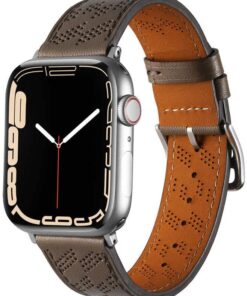 ​​​Apple İle Uyumlu Watch 42mm KRD-76 PU Deri Kordon Strap Kayış Kahverengi