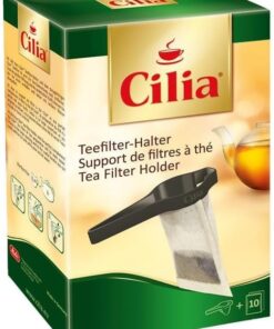 136315 Çay Filtresi Tutacağı, Plastik, 10 Cilia Çay Filtresi Dahil, Siyah
