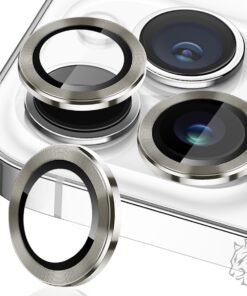 Apple iPhone 15 Pro/iPhone 15 Pro Max PREMIUM Kamera Lens Koruyucu, [Orijinal Tasarım Lens] Çizilmez 9H Temperli Cam Kamera Lens Koruyucu Metal Lens Aksesuarlar Kolay Kurulum, Gold