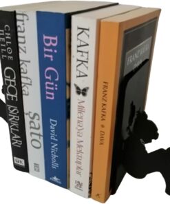 Dekoratif Kitap Okuyan Kız Figürlü Metal Kitap Tutucu 2'li paket(Kitap Ayracı Hediyeli).