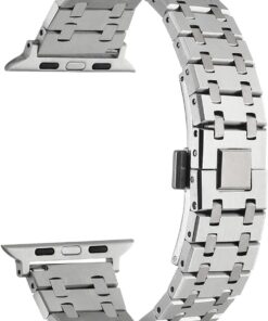 Apple İle Uyumlu Watch 38mm/40mm KRD-83 Metal Kordon Gümüş