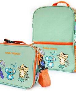 Moo Soft Cuddles Çocuk Sırt Çantası ve Isı Yalıtımlı Beslenme Çantası Seti Jungle Friends