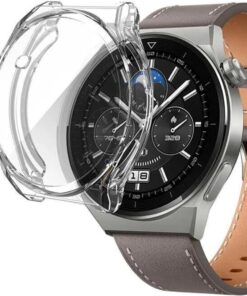 Huawei Watch 4 Pro ile Uyumlu Çerceve Pc Wafture Silikon Kılıf Koruma Watch 4 Pro ile Uyumlu Gard Çerçeve (Şeffaf)