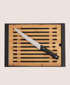 AGNİ BIÇAKLI BAMBU EKMEK KESME TAHTASI 38X27 CM