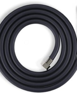 Yüksek Kaliteli Patlamaz Kopmaz Paslanmaz 150cm Duş Hortumu - Tüm Duş Başlıklarıyla Uyumludur (G1/2) (Siyah PVC)