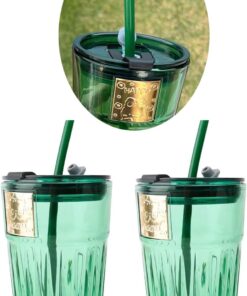 Adet Zümrüt Yeşil Cam Kupa Bardak Kahve Meşrubat Tatlı Kokteyl Bardağı Yeşil 470 ml