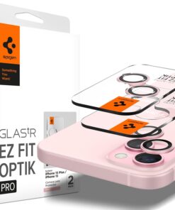 iPhone 15 / 15 Plus / 14 / 14 Plus Kamera Lens Camı Koruyucu Glas.tR EZ Fit Optik Pro (2 Adet) Pink - AGL07167