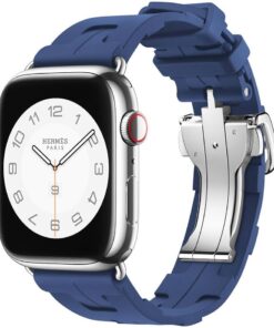 Apple İle Uyumlu Watch 38mm/40mm Spor Görünümlü KRD-94 Silikon Kordon Lacivert