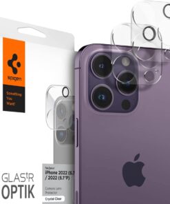 iPhone 16 Pro Max / 16 Pro / 15 Pro Max / 15 Pro / 14 Pro Max / 14 Pro Kamera Lens Camı Koruyucu Glas.tR Optik (2 Adet) Crystal Clear - AGL05761