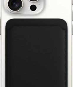 iPhone 15 / iPhone 14 / iPhone 13 / iPhone 12 Serisi İçin Güçlü Manyetik Özellikli Magsafe Aksesuarlarıyla Uyumlu Deri Cüzdan Kartlık (Siyah)