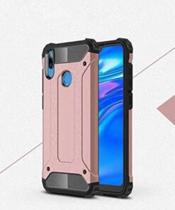 Huawei Y7 ile Uyumlu Prime 2019 Kılıf Zore Crash Zırh Tipi Koruyucu Çift Katmanlı Silikon Kapak,Rose Gold