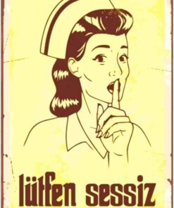 Lütfen Sessiz Hemşire Retro Vintage Drtr0092 Ahşap Mdf Tablo
