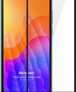 Huawei Y5P Tam Kaplayan Temperli Cam Ekran Koruyucu Siyah [Y5P ile Uyumlu Ekran Koruyucu]