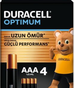 Optimum AAA İnce Kalem Pil (4’lü Paket) - Alkalin Pil 1,5V - Pil Saklama Paketi - LR03 MX2400