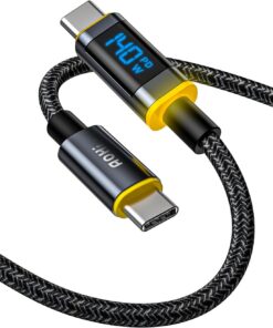140 W USB C Kablosu, Ekranlı, Magline Naylon 1,2 m Tip C Hızlı Şarj Kablosu - iPhone 15 Pro Max, Galaxy, MacBook Pro/Air, iPad Pro/Air, Pixel ve Daha Fazlası ile Uyumlu