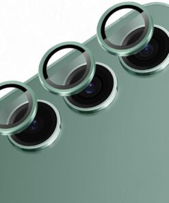 [3 Adet] Galaxy S23/S23 Plus için Kamera Lens Koruyucu, Alüminyum 9H Temperli Cam Lens Kamera Koruyucu Samsung Galaxy S23, S23 Plus uyumlu Kamera Koruyucu (Yeşil)