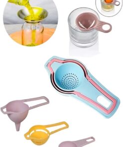Yumurta Ayırıcı, Beyaz ve Sarı Yumurta için, Mini Huni, Çay Süzgeci Ev Kullanımı için Küçük Yumurta Kepçesi 3 Parça Mini Set