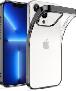 iPhone 13 Pro Max Kılıf,Classic Hybrid Metalik Siyah