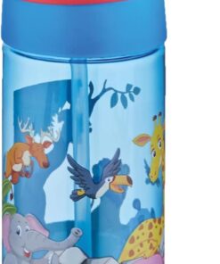 FiftyFifty 500ml Tritan Kalın Pipetli Çocuk Okul Su Matarası Mavi