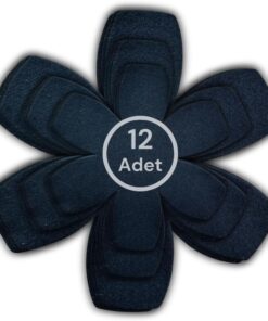 12'li Set Tava Tencere Koruyucu ve Düzenleyici Keçesi Siyah