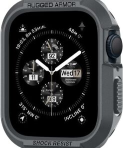 Apple Watch 45mm/44mm (Seri 9/8/SE2/7/6/SE/5/4) Kılıf Rugged Armor Dark Gray - ACS07380