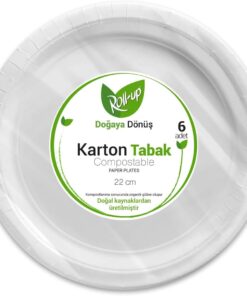Doğaya Dönüşümlü Karton Tabak 22cm 6lı