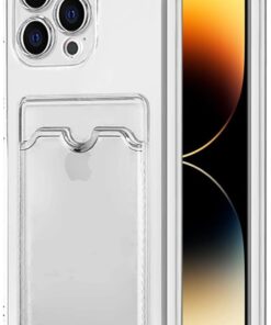 Kılıf Apple iPhone 15 Pro için Card Slot Shock Kılıf Şeffaf [iPhone 15 Pro ile Uyumlu Kılıf - Şeffaf]