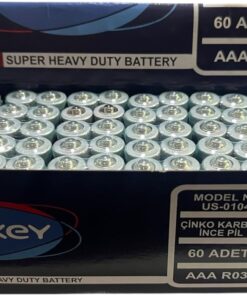 Uskey AAA Pil 60'lı Paket İnce Kalem Pil, Kumanda Pili