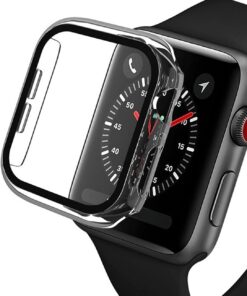 Apple Watch Seri 38MM /40MM /41MM ile Uyumlu Kasa ve Ekran Koruyucu Kılıf Temperli Cam 360 Derece Koruyucu