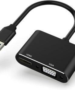 USB - HDMI VGA Adaptörü, 1080P USB 3.0/2.0 - HDMI VGA Dönüştürücü, USB Erkek - HDMI VGA Dişi Windows XP/7/8/8.1/10/11, Mac, Android Cihazlar ile Uyumlu
