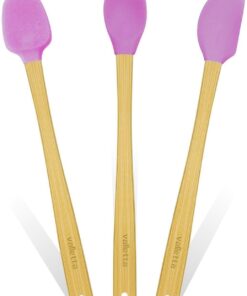 Indigo 3'Lü Pembe Bambu Silikon Spatula Seti Uzun 26 Cm Vlt1508