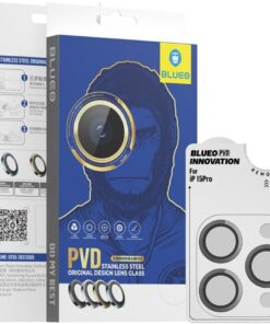 iPhone 13/14 / 15 Serisi Uyumlu PVD Stainless Steel Su ve Toz Geçirmez Lens Koruyucu (Gri, 15 Pro Max)