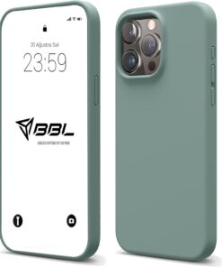 iPhone Kılıf İnce Sıvı Silikon 3 Katmanlı Tam Kaplamalı Yumuşak Jel Kauçuk Kılıf Kapak (iPhone 15 Pro Max Yeşil)