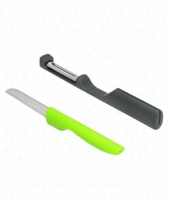 Delos 2 in 1 Paslanmaz Çelik Bıçak Ve Soyacak Seti Yeşil