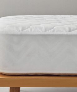 Home Plump Pamuk Polyester Sıvı Geçirmez Çift Kişilik Yatak Koruyucu Alez Beyaz