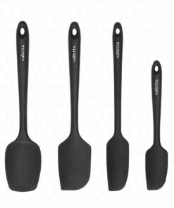 Osteris Isıya Dayanıklı Yanmaz Yapışmaz Silikon Spatula Seti 4 Parça Siyah