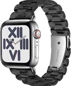 Apple Watch 42-44-45-49 mm Uyumlu Şeffaf Tasarım Ultra Hafif Baklalı Reçine Kordon Uzunluğu Ayarlanabilir Tasarım