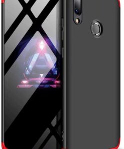 Huawei P Smart 2019 için Kılıf Double Dip 360 Protective Siyah Kırmızı [P Smart 2019 ile Uyumlu Kılıf - Kırmızı]