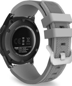 Kordon Kayış Silikon Tırtıklı Gri Samsung Galaxy Watch 3 45mm Galaxy Watch 46mm Gear S3 Classic S3 Frontier Galaxy Watch Active Gear S2 Classic ile Uyumlu ürün