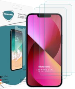 Apple iPhone 13 Screen Protector Nano Glass Cam Ekran Koruyucu (3'lü Paket) [iPhone 13 ile Uyumlu Ekran Koruyucu - Şeffaf]