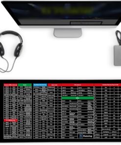 Key Süper Büyük Kaymaz Klavye Pedi - Ofis Yazılımı Kısayolları Desenli, Kaymaz Klavye Pedi, Ofis Yazılımı Kısayolları için Hızlı Anahtar Klavye Pedi Mousepad (800 x 300 x 3 mm)