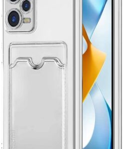 Xiaomi Redmi Note 12 Pro için Card Slot Shock Kılıf Şeffaf [Redmi Note 12 Pro ile Uyumlu Kılıf - Şeffaf]