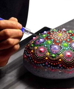 Fabric Dot Taş Görünümlü Ahşap 8 * 8 cm