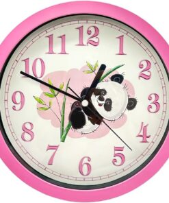 Mark Premium Serisi Panda Desenli Pembe Duvar Saati 25 cm