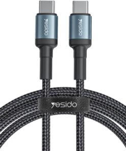 2M 60W Hasırlı Type-C to Type-C PD Hızlı Şarj Kablosu - Siyah