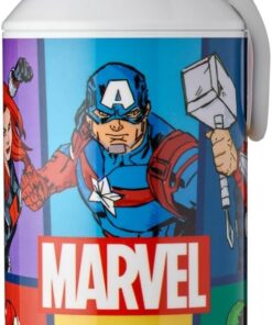 - Pop-up Campus içecek şişesi, su şişesi, okul için sızdırmaz şişe, tekrar kullanılabilir, BPA içermez ve bulaşık makinesinde yıkanabilir, 400 ml, Avengers